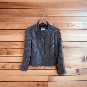 Coldwater Creek Womens Jacket Size 10 Gray Classic Tweed Blazer Career Academia